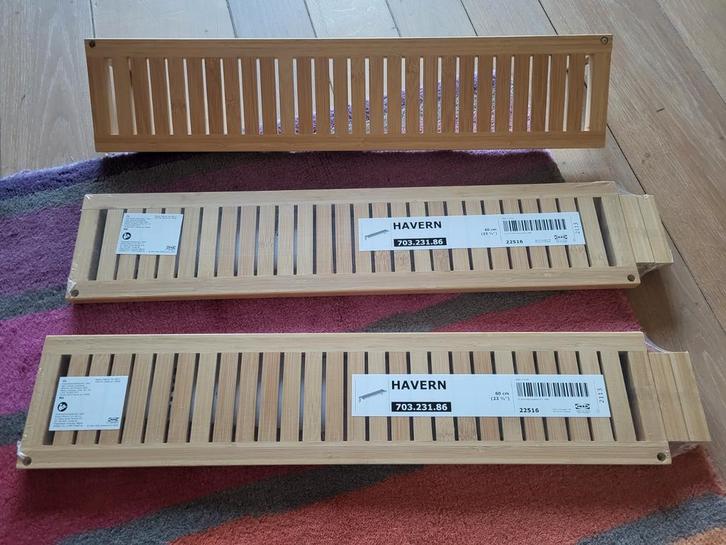 3 bamboe wandplanken Ikea, Huis en Inrichting, Woonaccessoires | Wandplanken en Boekenplanken, Nieuw, Ophalen of Verzenden