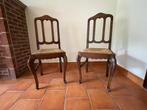 2 houten stoelen met rieten zitting, Ophalen, Riet of Rotan, Gebruikt, Twee