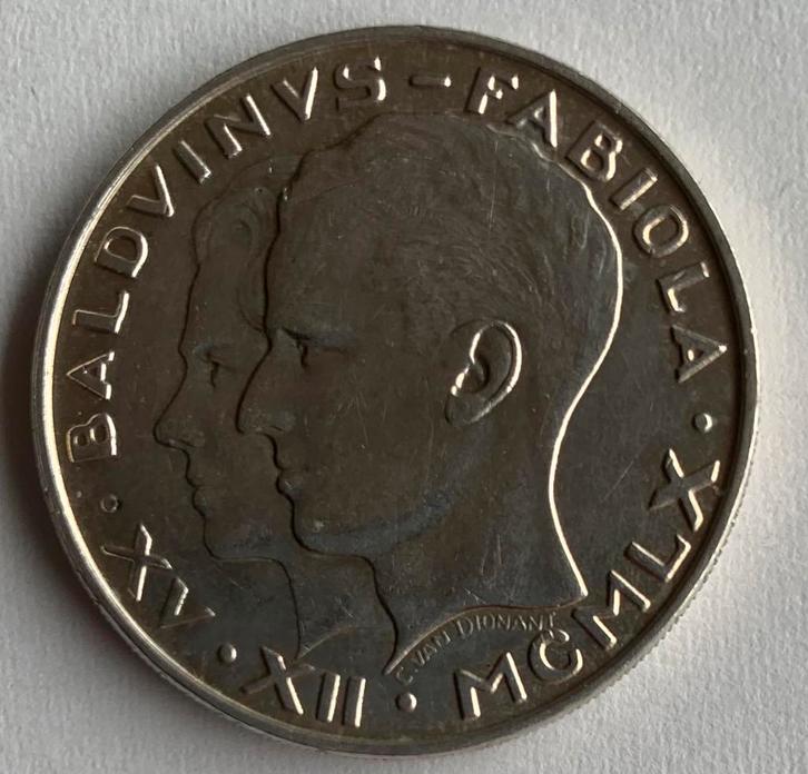 BELGIË 50fr ZILVER 1960HUWELIJK BOUDEWIJN/FABIOLA, Postzegels en Munten, Munten | België, Zilver, Ophalen of Verzenden