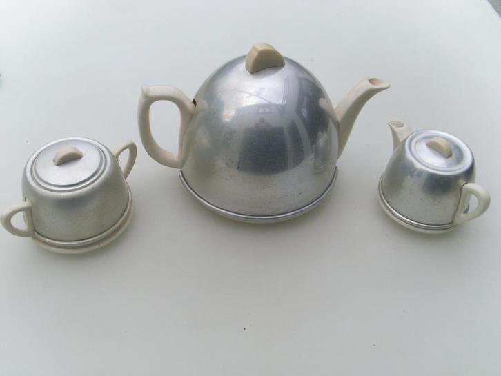 Vintage koffiekan-suikerpot-melkkan in perfecte staat, Antiek en Kunst, Antiek | Servies los, Ophalen of Verzenden
