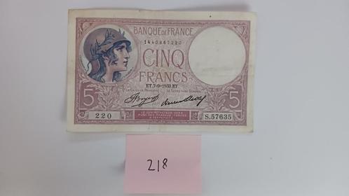 5 Frank - Violet type 1933 Frankrijk, Postzegels en Munten, Bankbiljetten | Europa | Niet-Eurobiljetten, Los biljet, Frankrijk