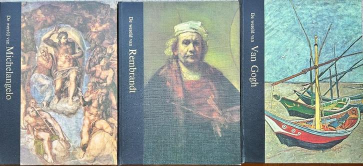 3 boeken: Wereld van Michelangelo, Rembrandt, Van Gogh, Boeken, Kunst en Cultuur | Beeldend, Zo goed als nieuw, Schilder- en Tekenkunst