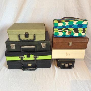 Vintage MC/K7/Cassettehouder - Kunststof Koffers (8 Stuks) beschikbaar voor biedingen