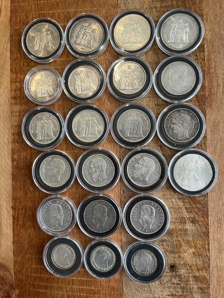 22 Jolies pièces de collection en argent, Postzegels en Munten, Edelmetalen en Baren, Zilver, Ophalen