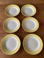 6 oude platte borden pastel geel, Ophalen of Verzenden