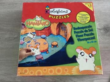Puzzle de sol Hamtaro (20 pièces) (2003), Enlèvement ou Envoi, 10 à 50 pièces, Utilisé, 2 à 4 ans