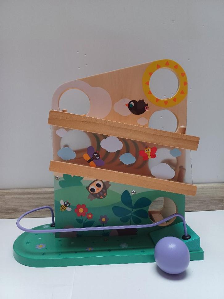 Knikkerbaan in hout Janod, Kinderen en Baby's, Speelgoed | Babyspeelgoed, Zo goed als nieuw, Overige typen, Met geluid, Ophalen of Verzenden