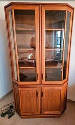 Vintage teak vitrine Dyrlund Denmark met verlichting., Huis en Inrichting, Met deur(en), 100 tot 150 cm, Ophalen of Verzenden