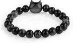 Kattenarmband natuurlijke zwarte obsidiaan GRATIS LEVERING, Verzenden, Nieuw, Overige kleuren, Overige materialen