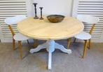 Prachtige witte landelijke ronde eettafel 120 cm, Huis en Inrichting, Ophalen, Rond, Zo goed als nieuw, Vijf personen of meer