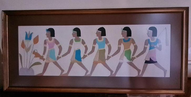 2 zeer grote Egyptische textiel appliqué - Egyptomania, Antiek en Kunst, Kunst | Niet-Westerse kunst, Ophalen