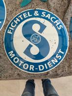 Sachs emaille reclame bord (50cm), Fietsen en Brommers, Ophalen of Verzenden, Gebruikt
