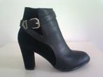Bottines noires aspect daim et cuir, Kleding | Dames, Schoenen, Verzenden, Zwart, Lage of Enkellaarzen, Nieuw