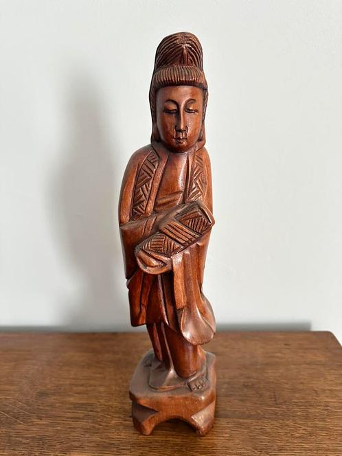 Houten Boeddha-Handgesneden, Huis en Inrichting, Woonaccessoires | Boeddhabeelden, Nieuw, Ophalen