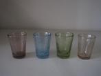 4 vintage Franse bubbelglazen Biot mondgeblazen, Ophalen of Verzenden
