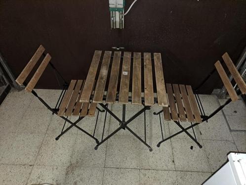 Bistroset voor buiten 3-delig!Nieuwprijs:246,40€, Tuin en Terras, Tuinsets en Loungesets, Gebruikt, Tuinset, Hout, 2 zitplaatsen