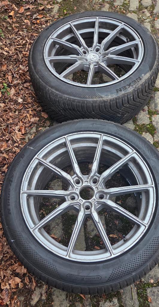 4 Jantes Forgées et pneus pour Porsche, Auto-onderdelen, Banden en Velgen, Band(en), All Season, 20 inch, Personenwagen, Gebruikt