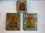 Buitengewone trio-iconen Sinterklaas, St Demetrios +St Ge, Antiek en Kunst, Ophalen of Verzenden
