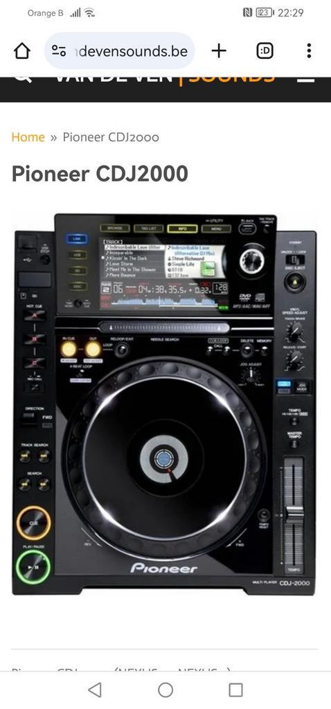 Pioneer CDJ 2000 Te koop gevraagd, Muziek en Instrumenten, Dj-sets en Draaitafels, Zo goed als nieuw, Pioneer, Ophalen of Verzenden