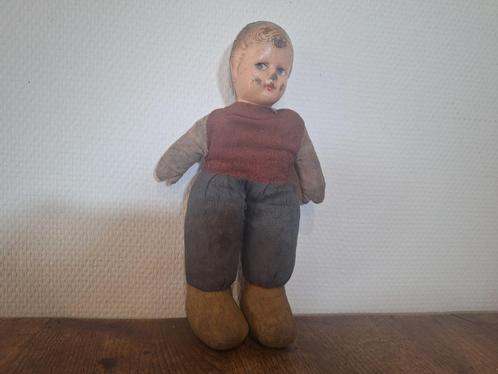Antieke lappenpop met papier mache, Verzamelen, Poppen, Gebruikt, Pop, Ophalen