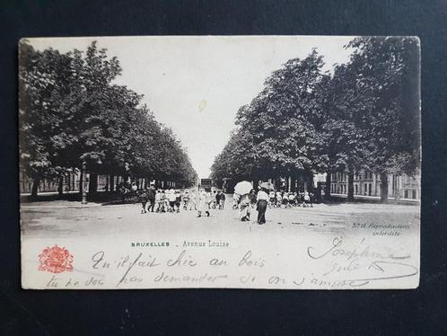 Postkaart Brussel Avenue Louise 1904, Verzamelen, Postkaarten | België, Gelopen, Brussel (Gewest), Voor 1920, Ophalen of Verzenden