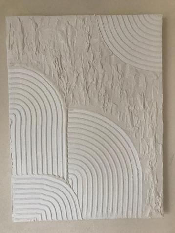 tableau Art texturé abstrait blanc – élégance simple beschikbaar voor biedingen