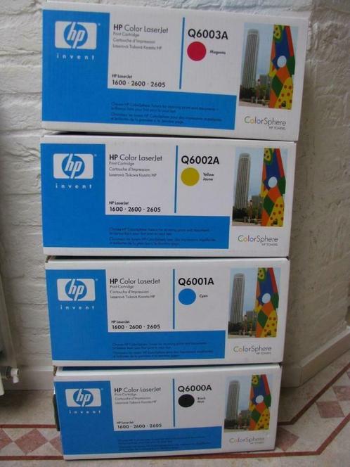 4 toners HP Q6000A-Q6001A-Q6002A-Q6003A HP 124A 1600-2600enz, Computers en Software, Printerbenodigdheden, Nieuw, Toner, Ophalen of Verzenden