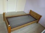 Houten bed voor 1 persoon met gratis matras, Ophalen, 100 cm, Eenpersoons, Bruin