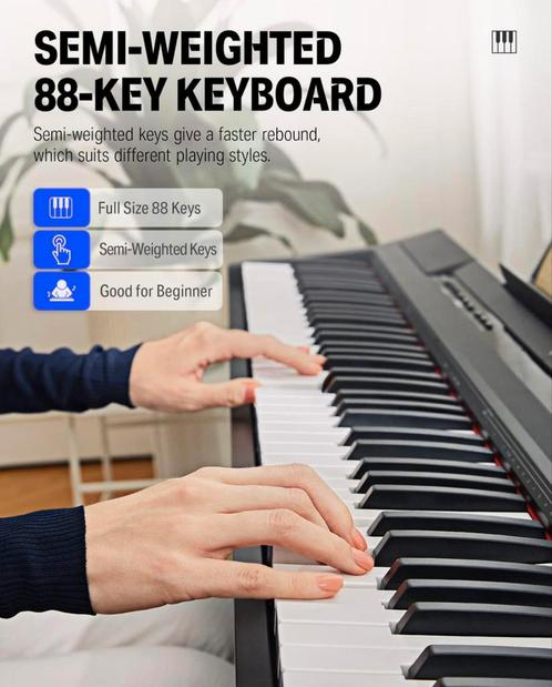Donner DEP-10 digitale piano - Nieuwstaat - Nooit gebruikt, Muziek en Instrumenten, Keyboards, Zo goed als nieuw, 88 toetsen, Ophalen