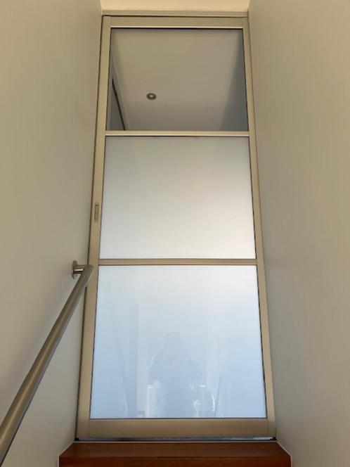 Schuifdeur aluminium met glaspanelen, Doe-het-zelf en Bouw, Raamkozijnen en Schuifdeuren, Zo goed als nieuw, Overige typen, Aluminium