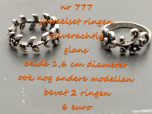 777. Juweelset : ringen , NIEUW ,   verzending inbegrepen, Handtassen en Accessoires, Ringen, Nieuw, Dame of Heer, 17 tot 18, Zilver