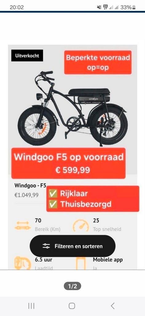 Ouxi C80 V8 model 2025 EB2 Windgoo F5 V20 Pro max mini, Fietsen en Brommers, Minibikes, Midibikes en Pitbikes, Nieuw, Ophalen of Verzenden