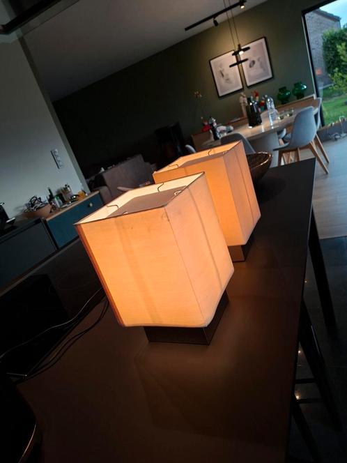 Twee IKEA SANGEN tafel- of bedlampjes, Huis en Inrichting, Lampen | Lampenkappen, Gebruikt, Wit, Crème, Ophalen