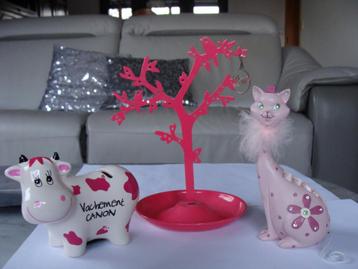 choix, porte- bijoux en forme d'un arbre, chat et vache, beschikbaar voor biedingen