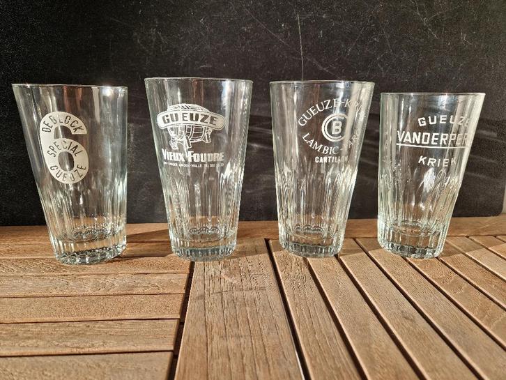 16 gueuze glazen van diverse brouwerijen, Verzamelen, Biermerken, Zo goed als nieuw, Glas of Glazen, Overige merken, Ophalen of Verzenden