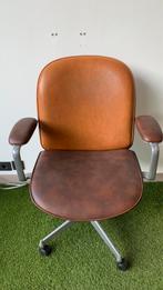 Chaise de bureau en cuir MIM (Mobili Italiani Moderni), Maison & Meubles, Brun, Chaise de bureau, Enlèvement, Utilisé
