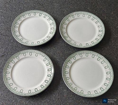 4 dessert / ontbijt bordjes Boch Frères "Bonaparte", Antiek en Kunst, Antiek | Servies los, Ophalen of Verzenden