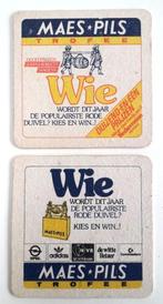 Twee bierviltjes "Maes Pils", Ophalen of Verzenden, Gebruikt, Viltje(s)