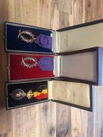 3 burgerlijke & academische medailles België/Frankrijk, Ophalen of Verzenden, Overige soorten, Lintje, Medaille of Wings