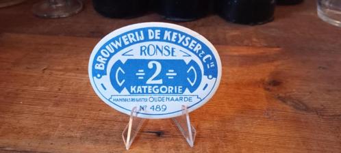 Brouwerij oud bierlabel 2e categorie Renaix, Verzamelen, Biermerken, Nieuw, Overige typen, Overige merken, Ophalen of Verzenden