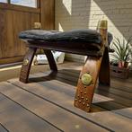 Pouf vintage en bois/banquette/pouf camel, Enlèvement ou Envoi