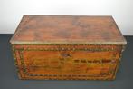 Antiek houten kistje met koperen afwerking - 1910/1930, Antiek en Kunst, Ophalen of Verzenden