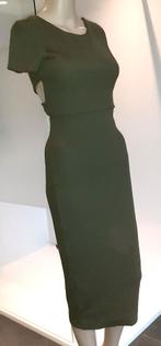 Midi jurk kaki groen met open rug Zara XS 34, Kleding | Dames, Nieuw, Ophalen of Verzenden, Knielengte, Maat 34 (XS) of kleiner