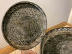 Plateaux de service ronds en métal gris, Enlèvement ou Envoi, Comme neuf
