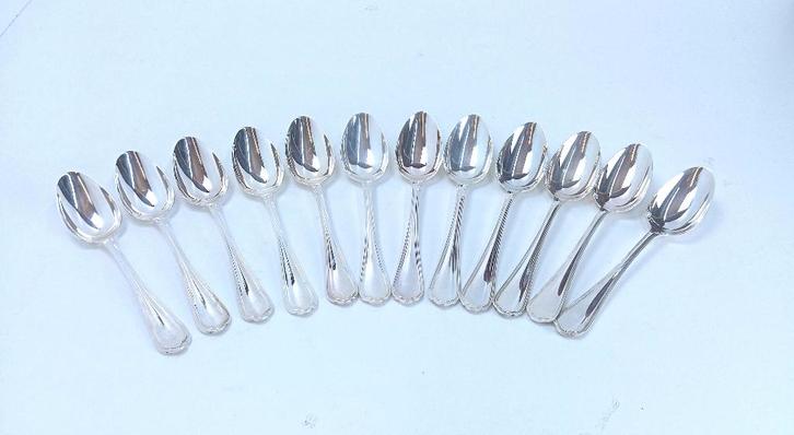 12 cuillères à soupe CHRISTOFLE Spatours argentées 17 cm, Antiquités & Art, Antiquités | Argent & Or, Argent, Enlèvement ou Envoi