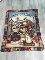 Merry Christmas kerst sierdekentje 120 x 150 cm, Ophalen of Verzenden, Zo goed als nieuw