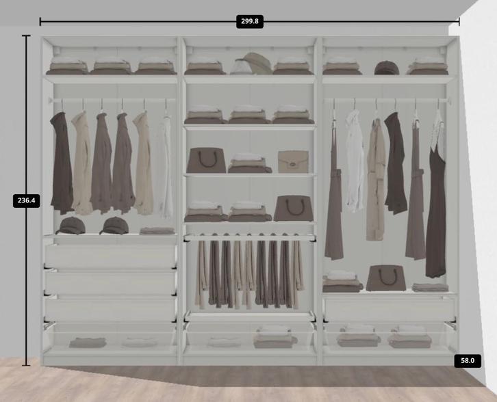 Ikea PAX kleerkast, Huis en Inrichting, Kasten | Kleerkasten, Zo goed als nieuw, 200 cm of meer, 200 cm of meer, 50 tot 75 cm