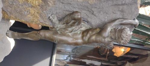 Klimmer. Brons op natuursteen. Free climber. 80cm. Uniek!, Antiquités & Art, Art | Sculptures & Bois, Enlèvement