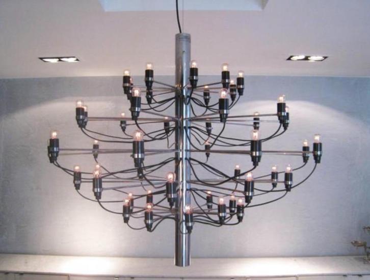 Vintage originele FLOS kroonluchter Gino Sarfatti 2097/50, Huis en Inrichting, Lampen | Kroonluchters, Gebruikt, Metaal, Ophalen of Verzenden