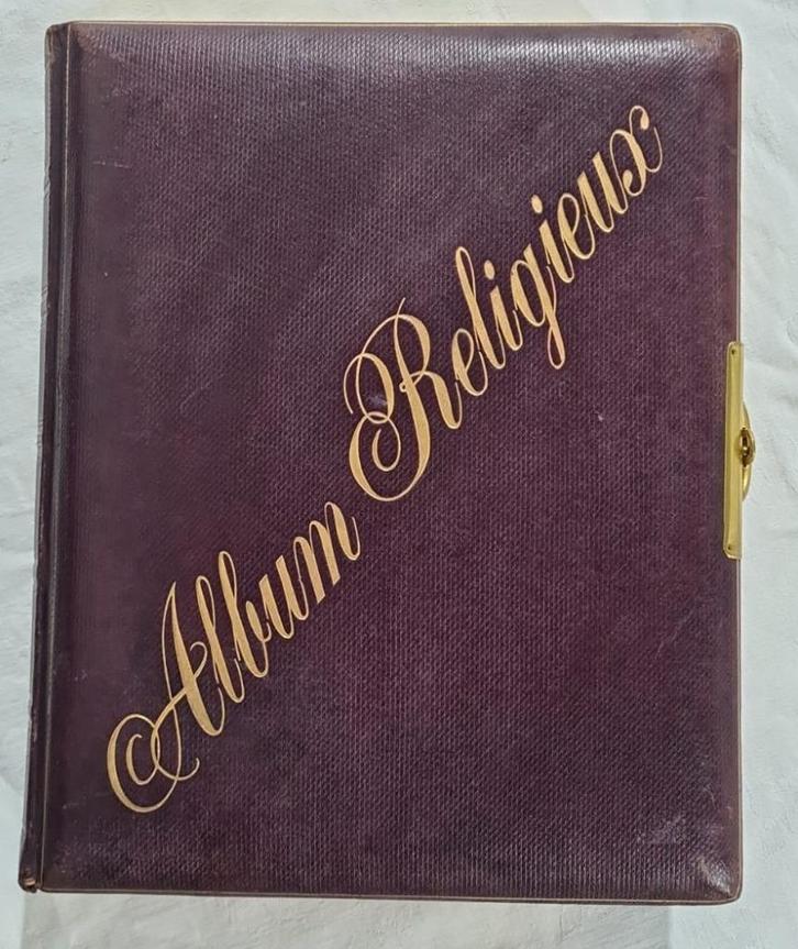 Album Religieux, album voor bid / communieprentjes, Verzamelen, Religie, Gebruikt, Boek, Ophalen of Verzenden